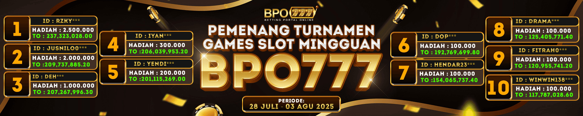 Bonus Turnamen BPO777
